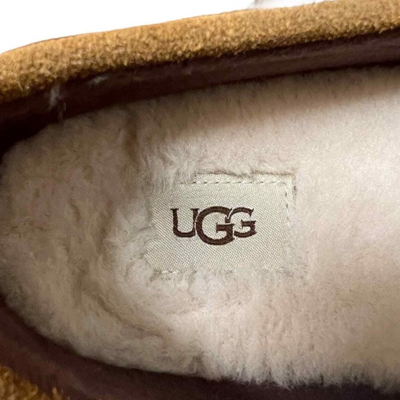 Ugg Sz 8 Alder Tan Suede Faux Shearling Lined Slippers - Picture 5 of 6